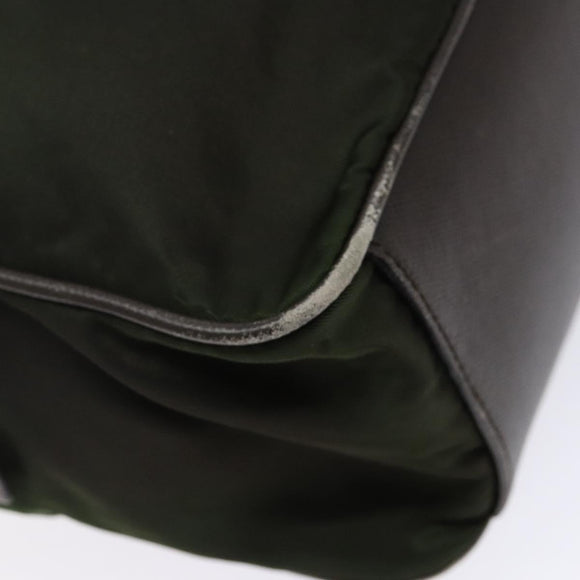 PRADA Shoulder Bag Nylon Green Gold Auth 141035