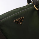 PRADA Shoulder Bag Nylon Green Gold Auth 141035-18
