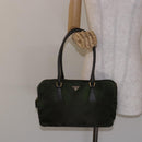 PRADA Shoulder Bag Nylon Green Gold Auth 141035-23