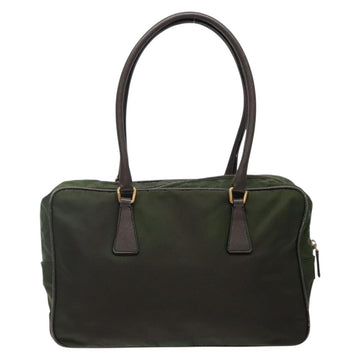 PRADA Shoulder Bag Nylon Green Gold Auth 141035 - 0