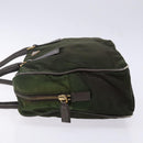 PRADA Shoulder Bag Nylon Green Gold Auth 141035-4