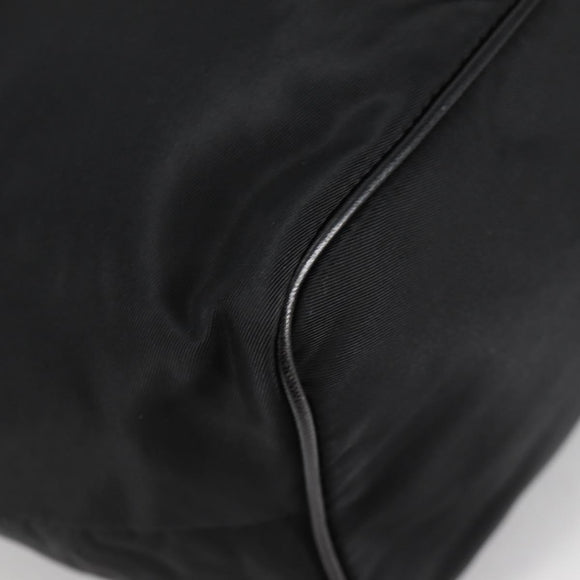 PRADA Chain Shoulder Bag Nylon Black Gold Auth 141036V