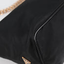 PRADA Chain Shoulder Bag Nylon Black Gold Auth 141036V-17