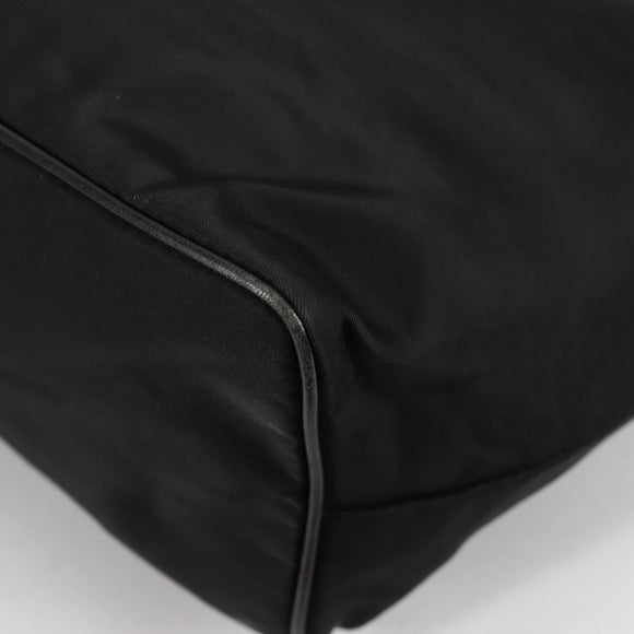 PRADA Chain Shoulder Bag Nylon Black Gold Auth 141036V