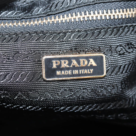 PRADA Chain Shoulder Bag Nylon Black Gold Auth 141036V