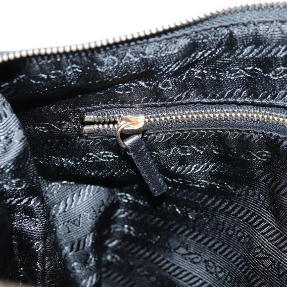 PRADA Chain Shoulder Bag Nylon Black Gold Auth 141036V