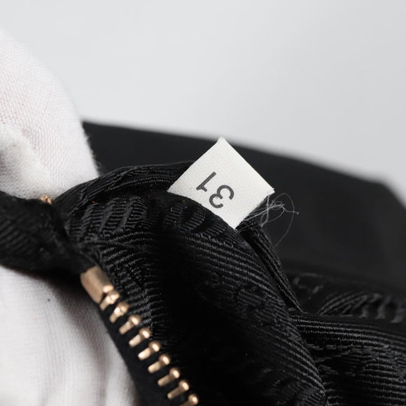 PRADA Chain Shoulder Bag Nylon Black Gold Auth 141036V