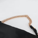 PRADA Chain Shoulder Bag Nylon Black Gold Auth 141036V-14