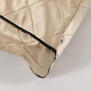 PRADA Chain Shoulder Bag Satin Beige Silver Auth 141037V-12