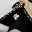 PRADA Chain Shoulder Bag Satin Beige Silver Auth 141037V-23