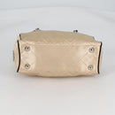 PRADA Chain Shoulder Bag Satin Beige Silver Auth 141037V-9