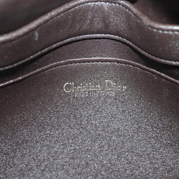 Christian Dior Trotter Canvas Shoulder Bag Brown Gold Auth 141040