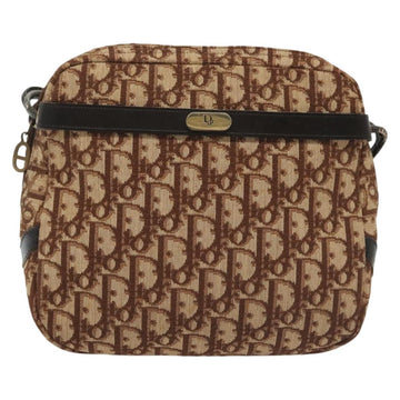 Christian Dior Trotter Canvas Shoulder Bag Brown Gold Auth 141040 - 0