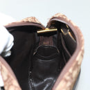 Christian Dior Trotter Canvas Shoulder Bag Brown Gold Auth 141040-21