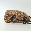 Christian Dior Trotter Canvas Shoulder Bag Brown Gold Auth 141040-4