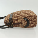 Christian Dior Trotter Canvas Shoulder Bag Brown Gold Auth 141040-5