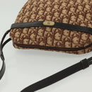 Christian Dior Trotter Canvas Shoulder Bag Brown Gold Auth 141040-6
