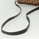 Christian Dior Trotter Canvas Shoulder Bag Brown Gold Auth 141040-7