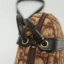 Christian Dior Trotter Canvas Shoulder Bag Brown Gold Auth 141040-9