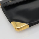 Christian Dior Trotter Canvas Shoulder Bag Leather Black Gold Auth 141053-14