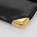 Christian Dior Trotter Canvas Shoulder Bag Leather Black Gold Auth 141053-15