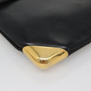 Christian Dior Trotter Canvas Shoulder Bag Leather Black Gold Auth 141053-16