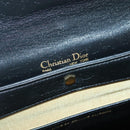 Christian Dior Trotter Canvas Shoulder Bag Leather Black Gold Auth 141053-10