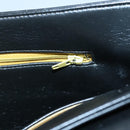 Christian Dior Trotter Canvas Shoulder Bag Leather Black Gold Auth 141053-17