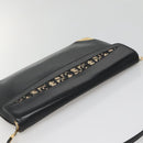 Christian Dior Trotter Canvas Shoulder Bag Leather Black Gold Auth 141053-6
