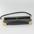 Christian Dior Trotter Canvas Shoulder Bag Leather Black Gold Auth 141053-5