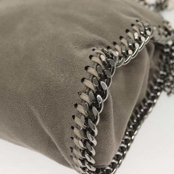 Stella MacCartney Chain Falabella Shoulder Bag Suede Gray 371223 Auth 141055