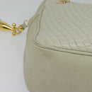 BALLY Chain Shoulder Bag Leather Ivory Gold Auth 141066-14