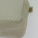 BALLY Chain Shoulder Bag Leather Ivory Gold Auth 141066-15