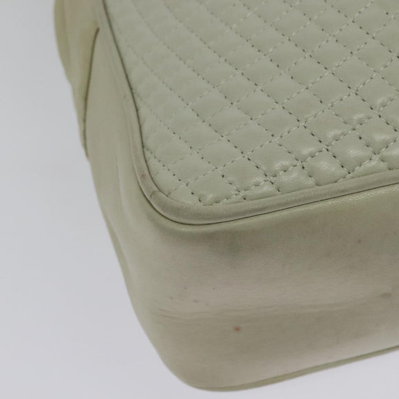 BALLY Chain Shoulder Bag Leather Ivory Gold Auth 141066