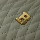 BALLY Chain Shoulder Bag Leather Ivory Gold Auth 141066-17