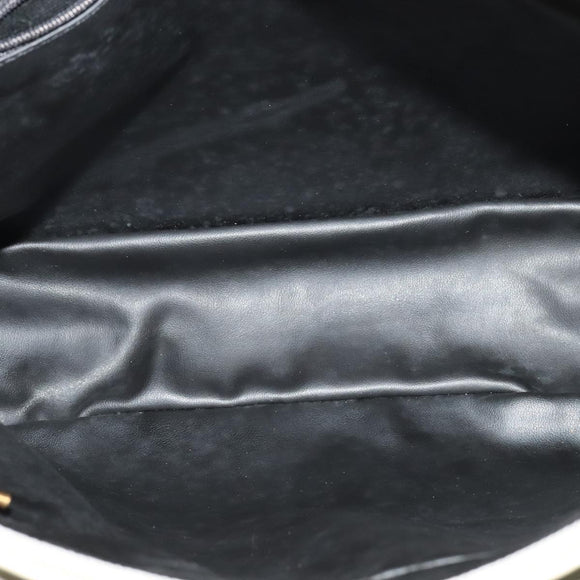 BALLY Chain Shoulder Bag Leather Ivory Gold Auth 141066