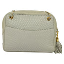 BALLY Chain Shoulder Bag Leather Ivory Gold Auth 141066-2
