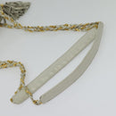 BALLY Chain Shoulder Bag Leather Ivory Gold Auth 141066-7