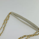 BALLY Chain Shoulder Bag Leather Ivory Gold Auth 141066-8