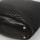 BALLY Chain Shoulder Bag Leather Black Gold Auth 141067-9