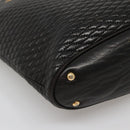 BALLY Chain Shoulder Bag Leather Black Gold Auth 141067-14