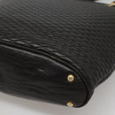 BALLY Chain Shoulder Bag Leather Black Gold Auth 141067-15