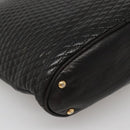 BALLY Chain Shoulder Bag Leather Black Gold Auth 141067-16