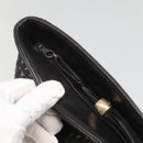 BALLY Chain Shoulder Bag Leather Black Gold Auth 141067-10