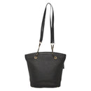 BALLY Chain Shoulder Bag Leather Black Gold Auth 141067-2