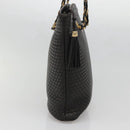 BALLY Chain Shoulder Bag Leather Black Gold Auth 141067-3