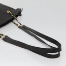 BALLY Chain Shoulder Bag Leather Black Gold Auth 141067-7