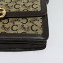 CELINE C Sulky Shoulder Bag Canvas Brown Gold Auth 141070-14