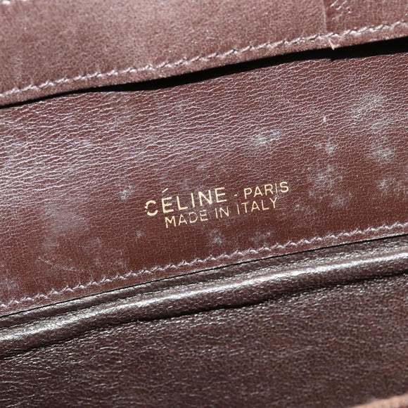 CELINE C Sulky Shoulder Bag Canvas Brown Gold Auth 141070