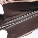 CELINE C Sulky Shoulder Bag Canvas Brown Gold Auth 141070-22